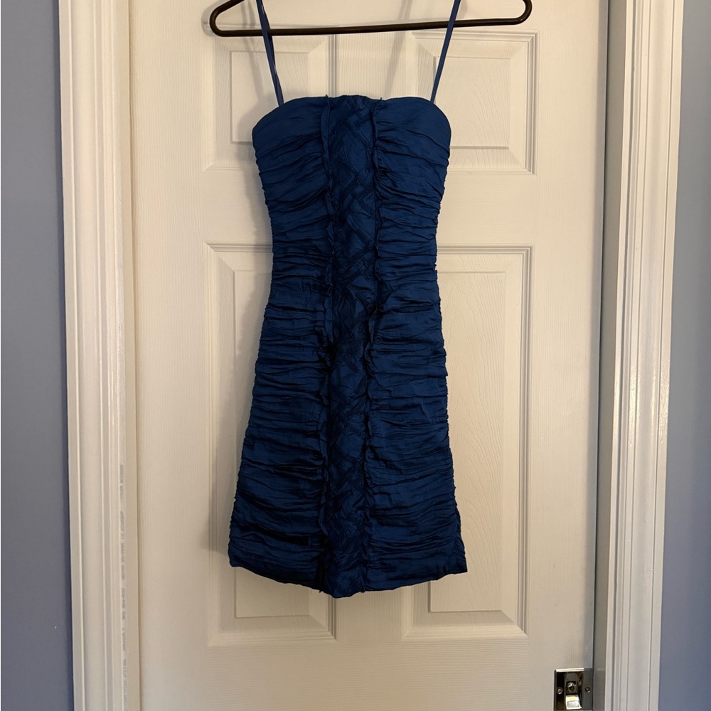 BCBGMaxAzria Strapless Navy Dress